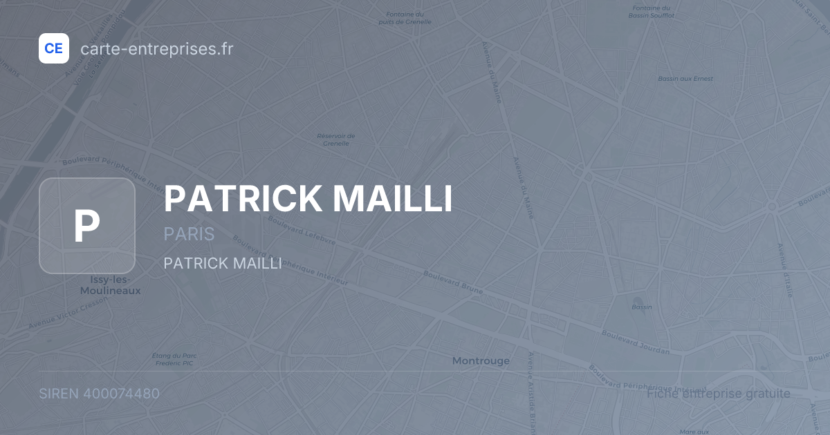 PATRICK MAILLI — 400074480 — fiche entreprise