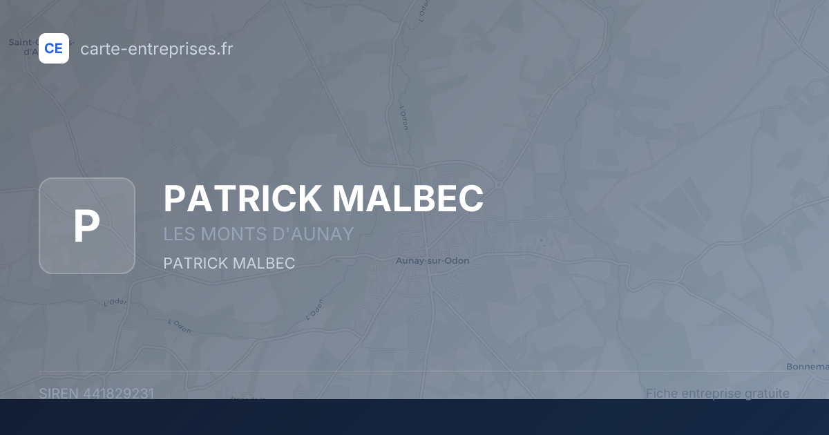 PATRICK MALBEC — 441829231 — fiche entreprise