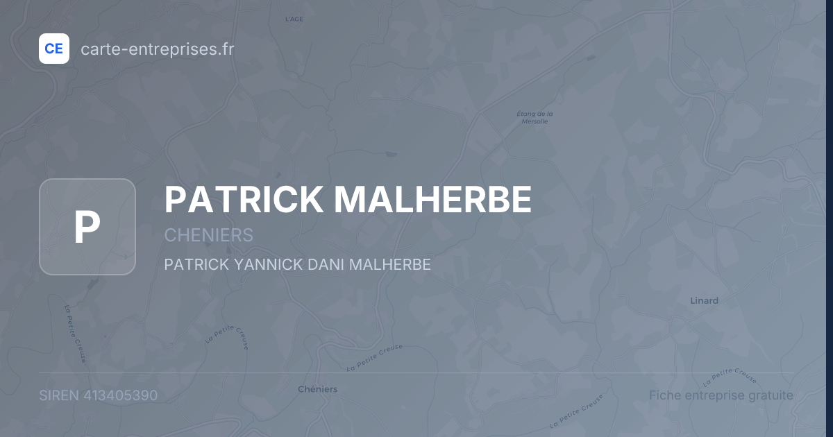 PATRICK MALHERBE — 413405390 — fiche entreprise