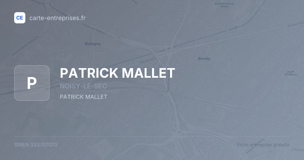 PATRICK MALLET — 333707073 — fiche entreprise