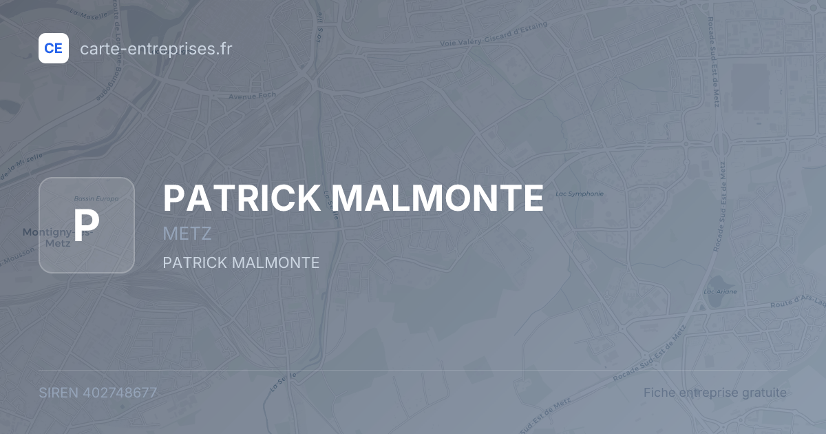 PATRICK MALMONTE — 402748677 — fiche entreprise
