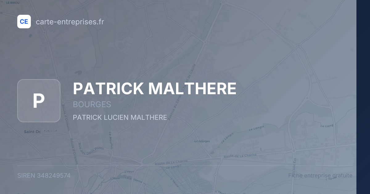 PATRICK MALTHERE — 348249574 — fiche entreprise