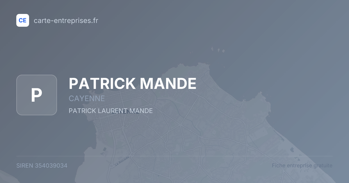 PATRICK MANDE — 354039034 — fiche entreprise