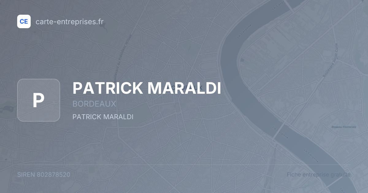 PATRICK MARALDI — 802878520 — fiche entreprise