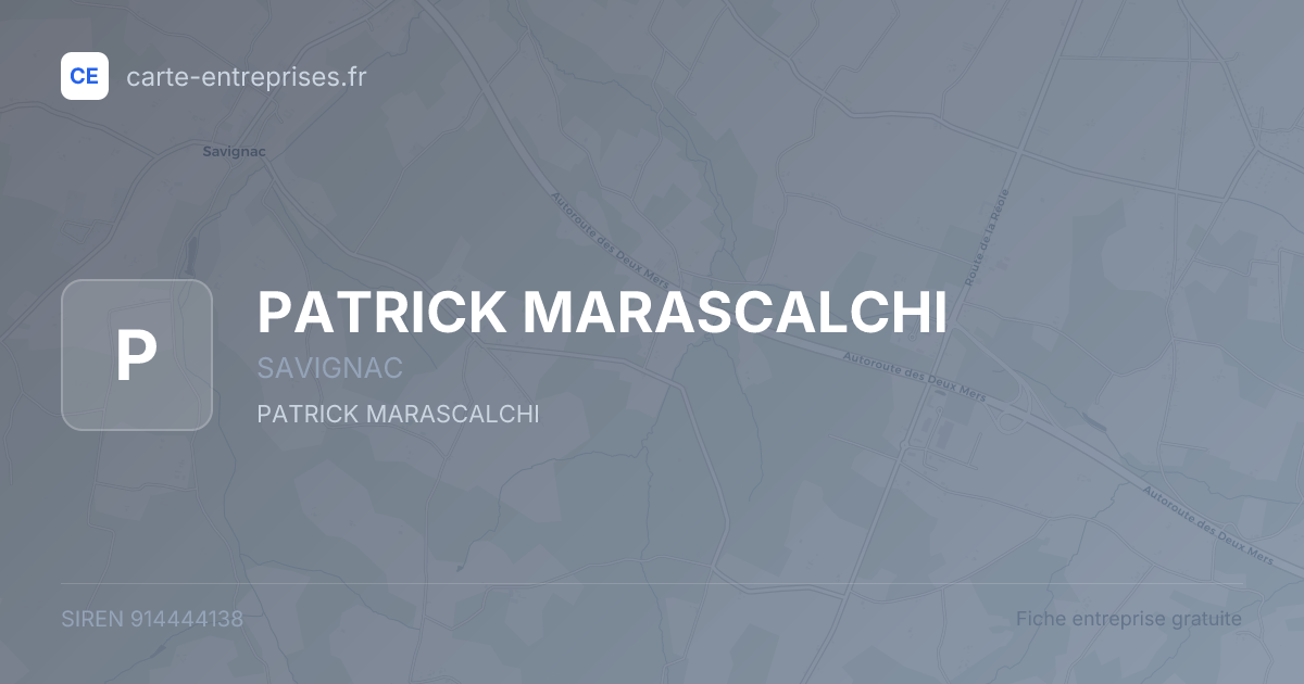 PATRICK MARASCALCHI — 914444138 — fiche entreprise