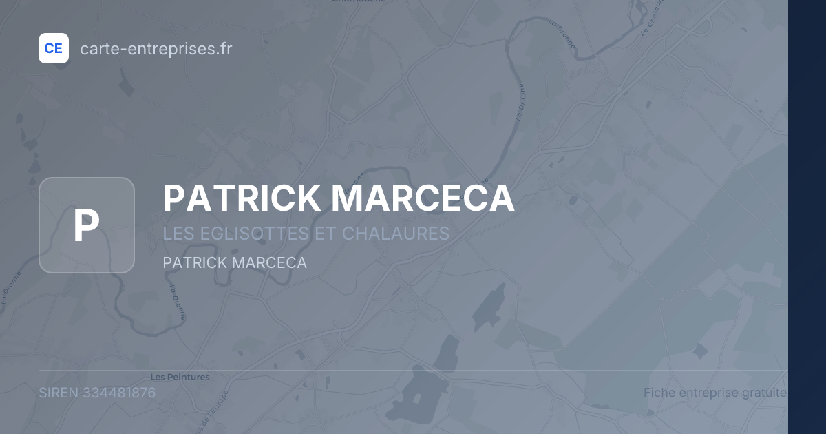 PATRICK MARCECA — 334481876 — fiche entreprise