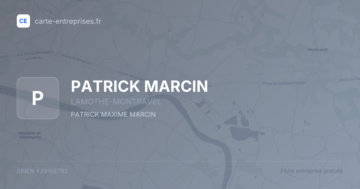 PATRICK MARCIN — 429168792 — fiche entreprise