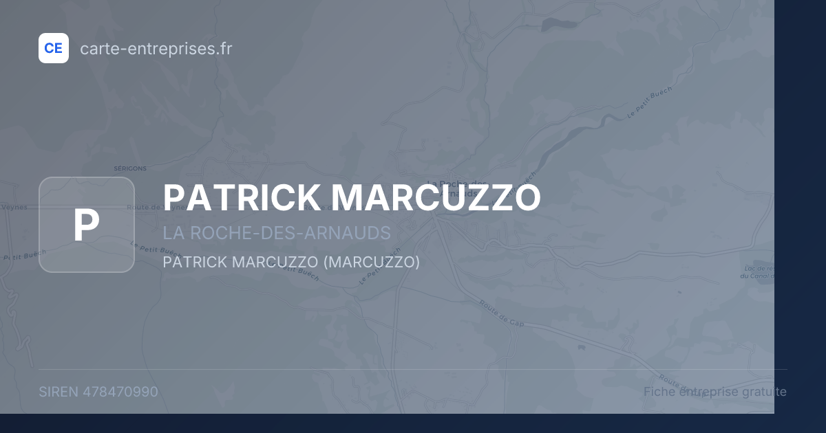 PATRICK MARCUZZO — 478470990 — fiche entreprise
