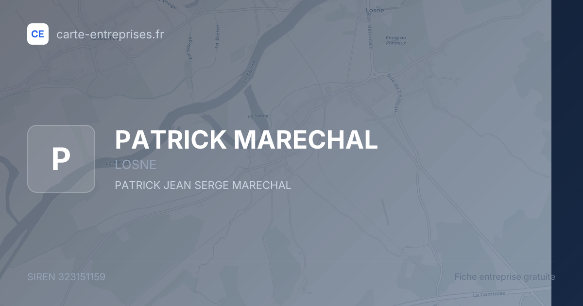 PATRICK MARECHAL — 323151159 — fiche entreprise