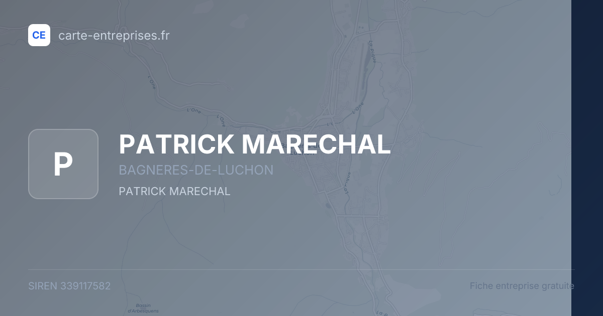 PATRICK MARECHAL — 339117582 — fiche entreprise