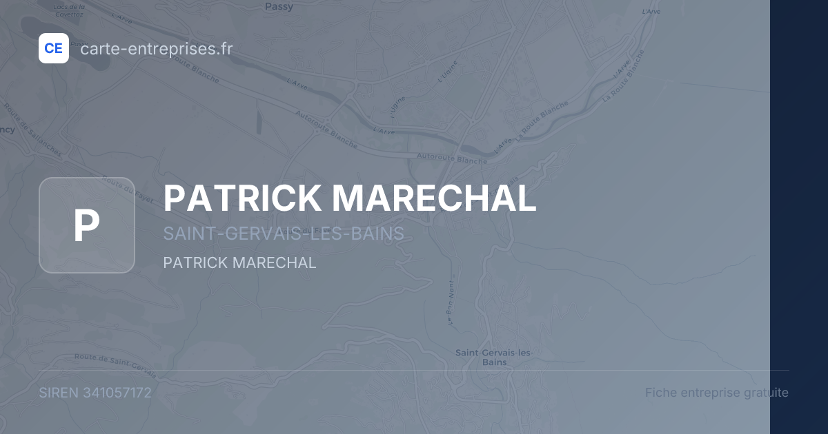 PATRICK MARECHAL — 341057172 — fiche entreprise