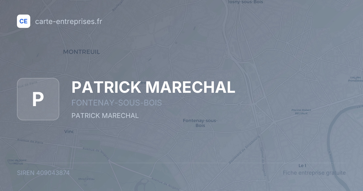 PATRICK MARECHAL — 409043874 — fiche entreprise