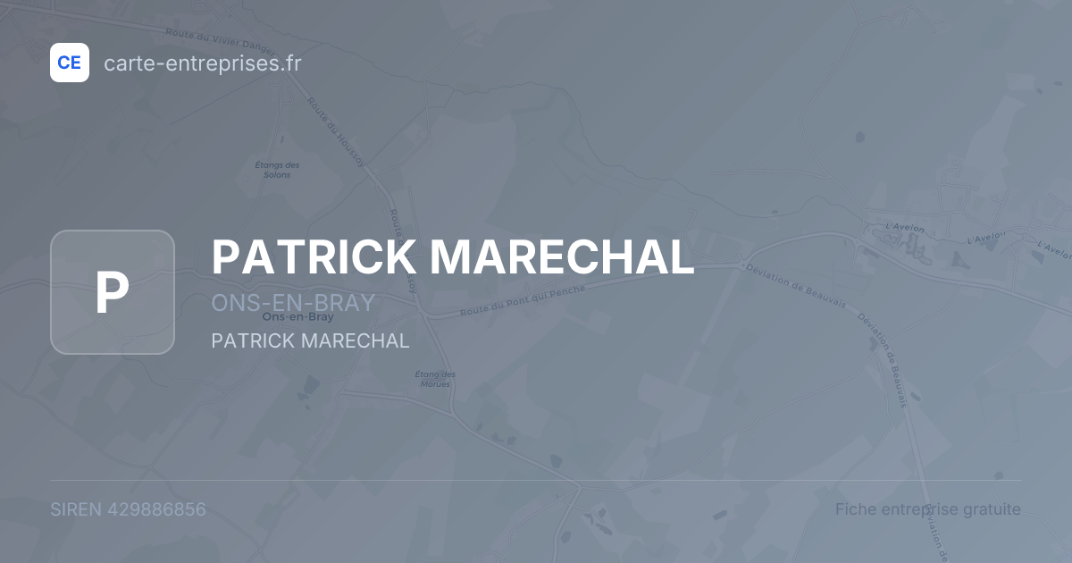 PATRICK MARECHAL — 429886856 — fiche entreprise