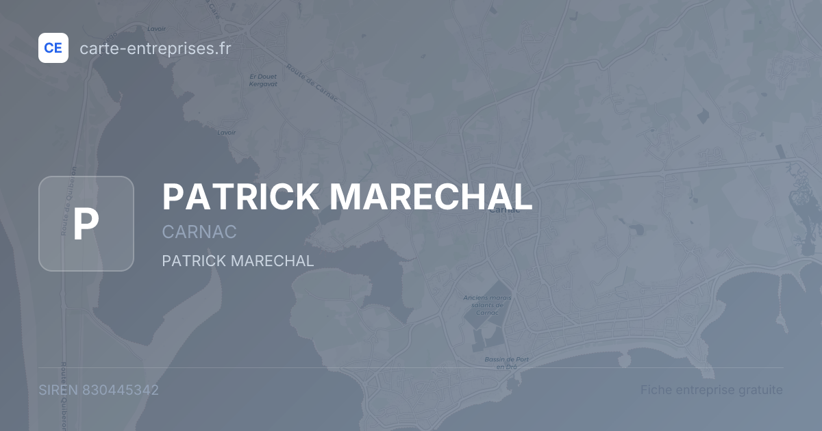 PATRICK MARECHAL — 830445342 — fiche entreprise