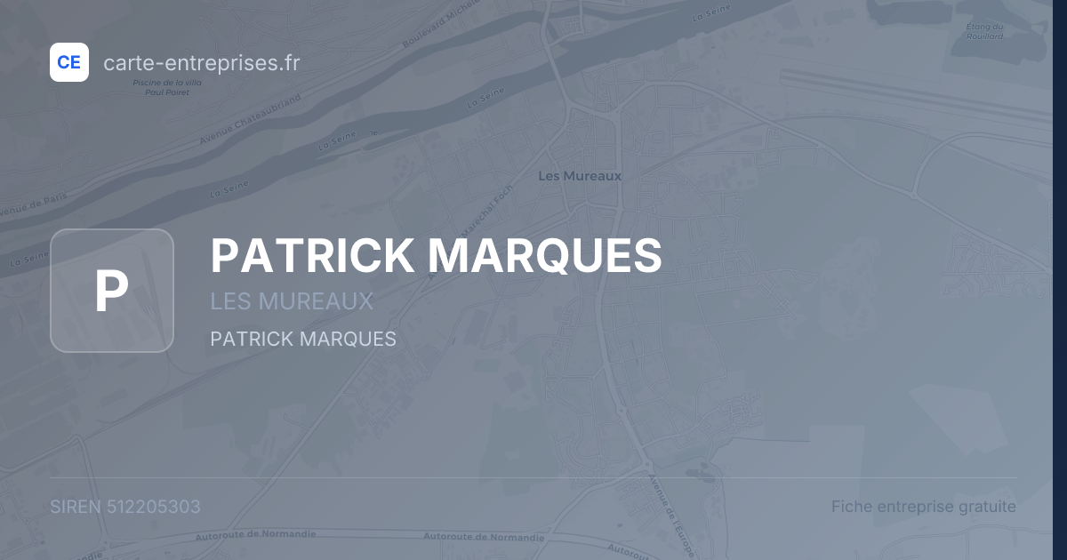 PATRICK MARQUES — 512205303 — fiche entreprise