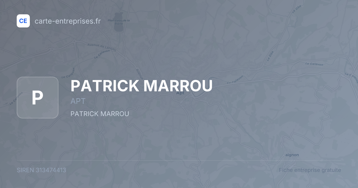 PATRICK MARROU — 313474413 — fiche entreprise