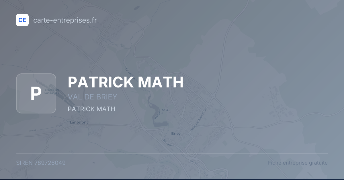 PATRICK MATH — 789726049 — fiche entreprise