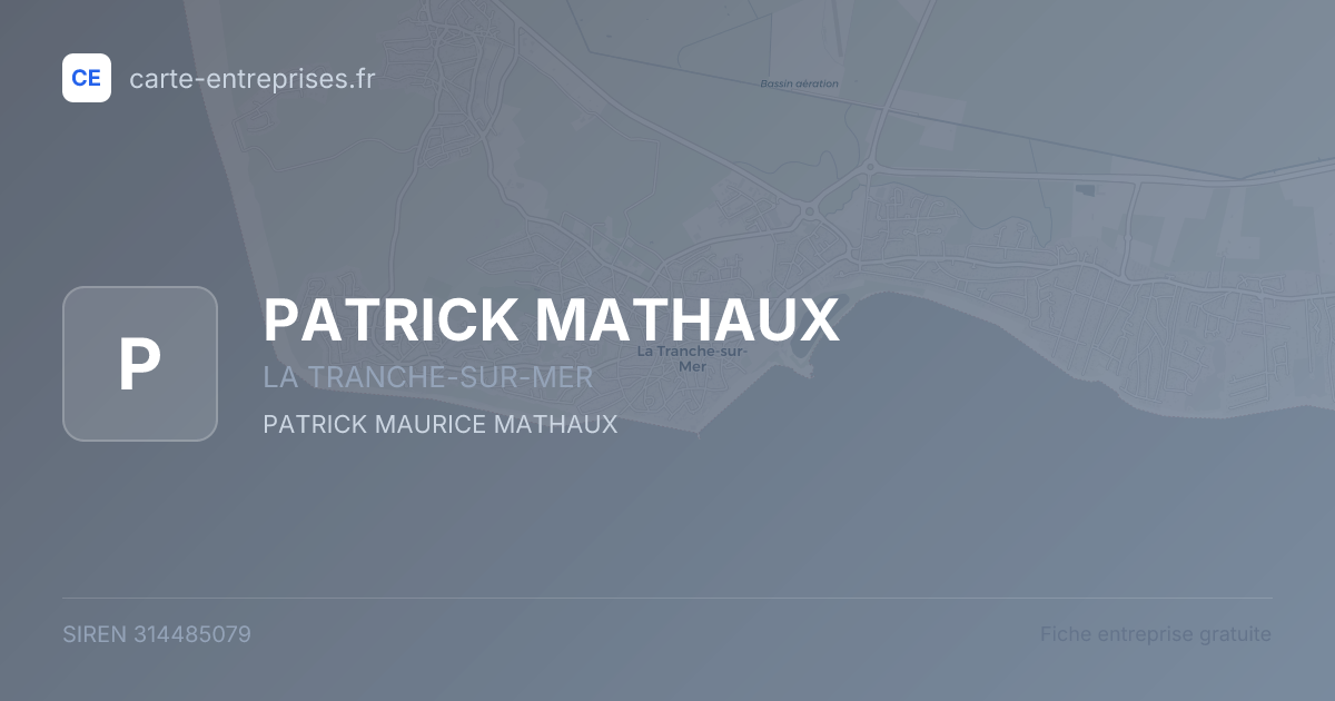 PATRICK MATHAUX — 314485079 — fiche entreprise