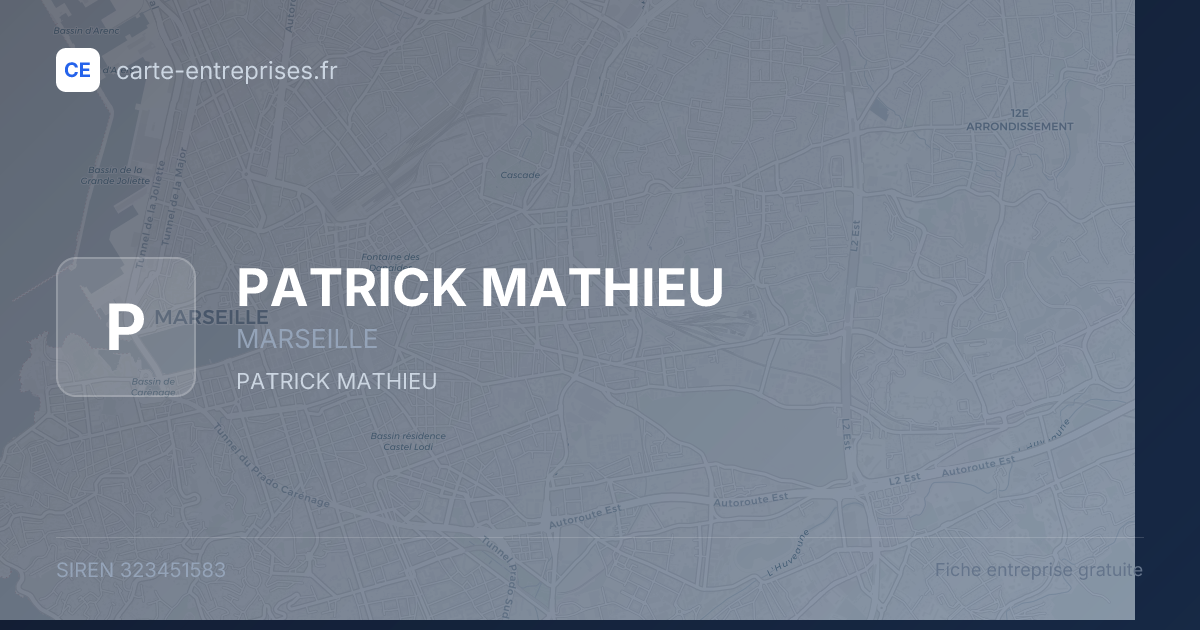 PATRICK MATHIEU — 323451583 — fiche entreprise