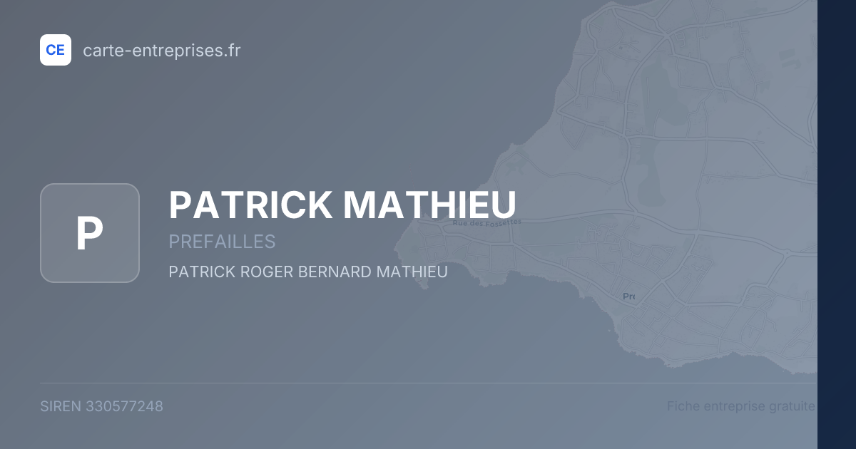 PATRICK MATHIEU — 330577248 — fiche entreprise