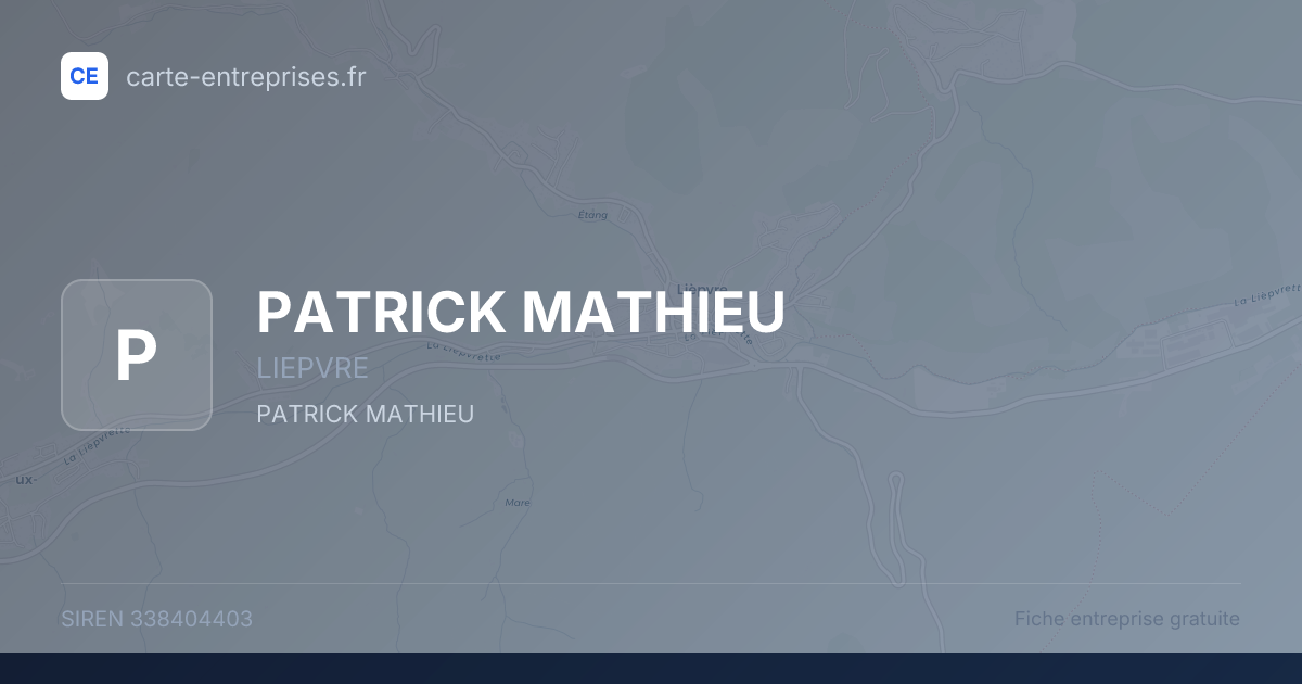 PATRICK MATHIEU — 338404403 — fiche entreprise