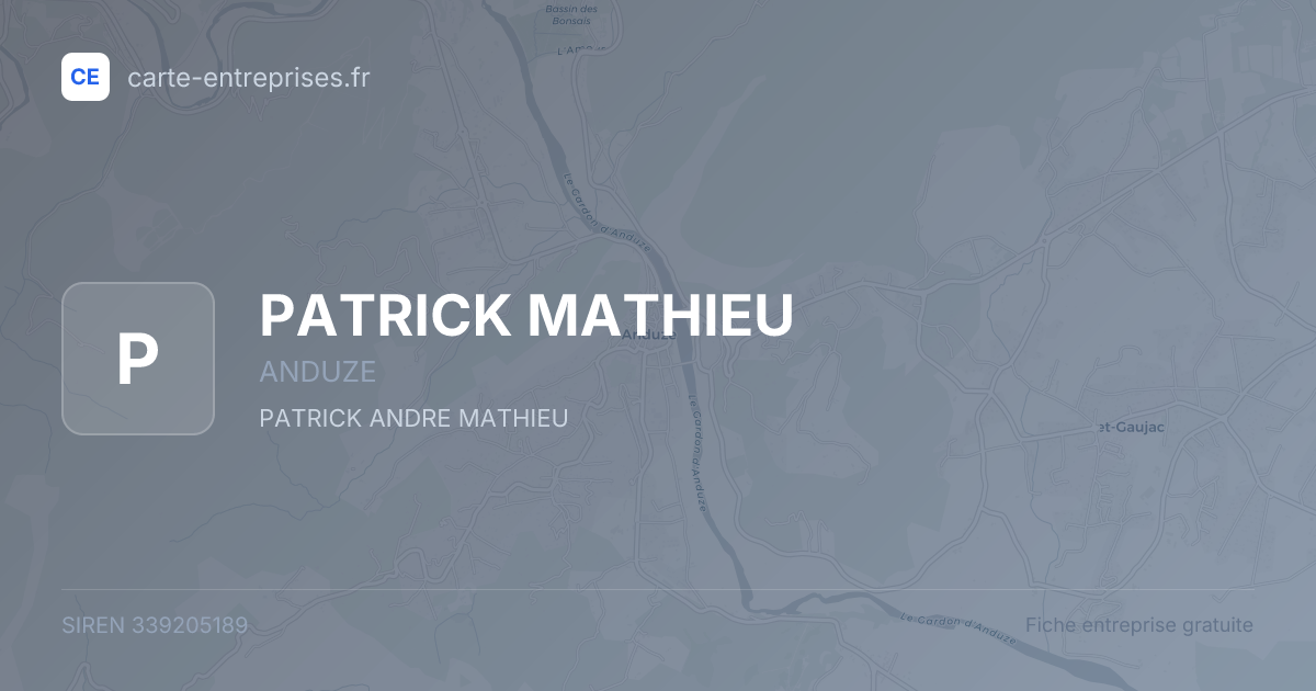 PATRICK MATHIEU — 339205189 — fiche entreprise