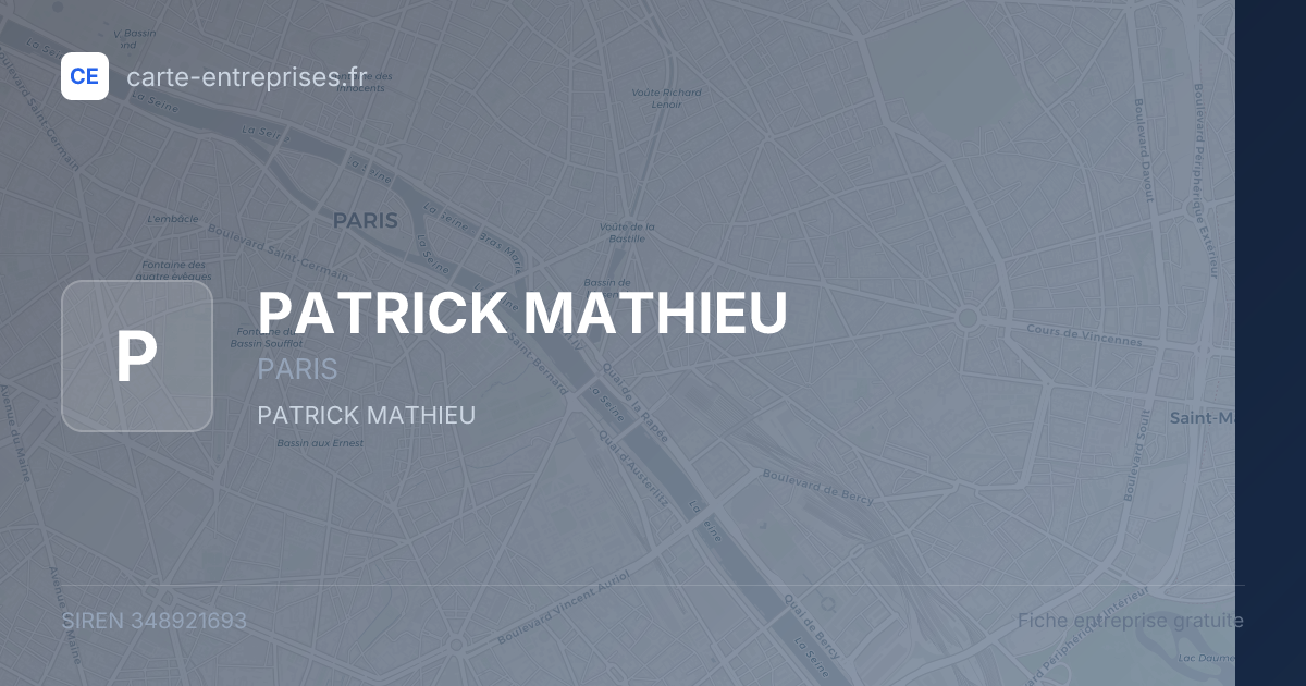 PATRICK MATHIEU — 348921693 — fiche entreprise