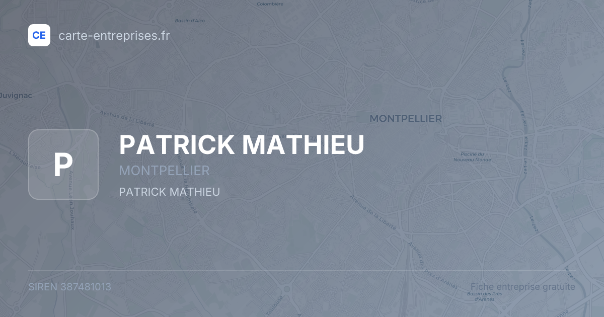 PATRICK MATHIEU — 387481013 — fiche entreprise