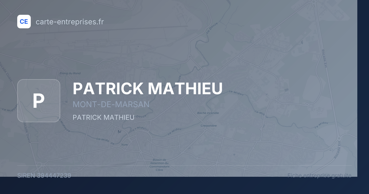 PATRICK MATHIEU — 394447239 — fiche entreprise