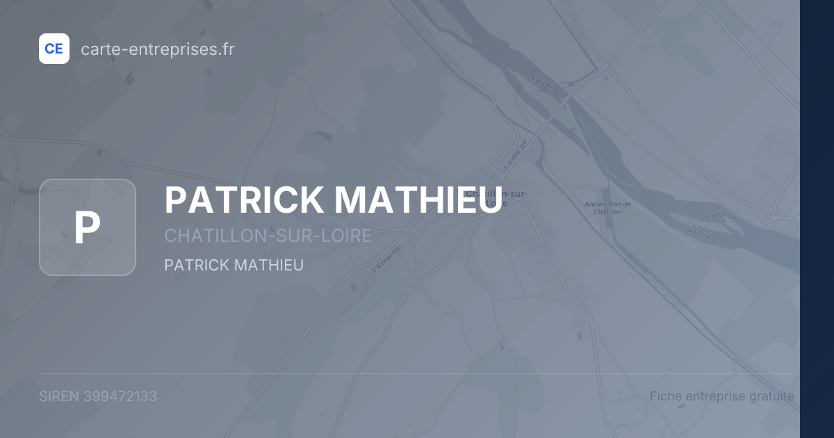 PATRICK MATHIEU — 399472133 — fiche entreprise