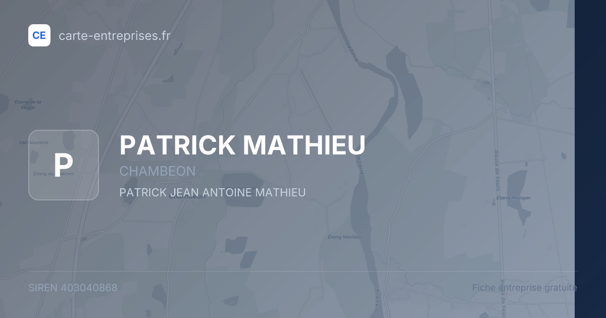 PATRICK MATHIEU — 403040868 — fiche entreprise