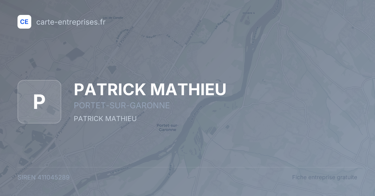 PATRICK MATHIEU — 411045289 — fiche entreprise