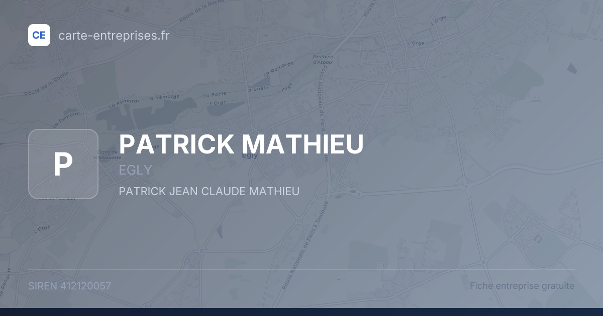 PATRICK MATHIEU — 412120057 — fiche entreprise