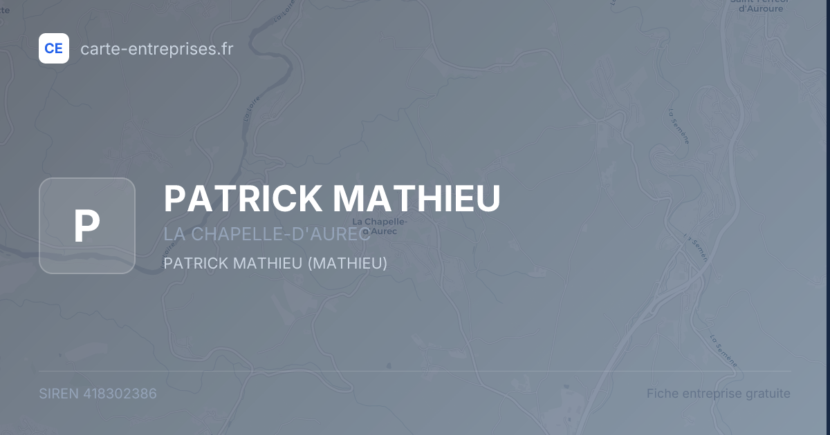 PATRICK MATHIEU — 418302386 — fiche entreprise