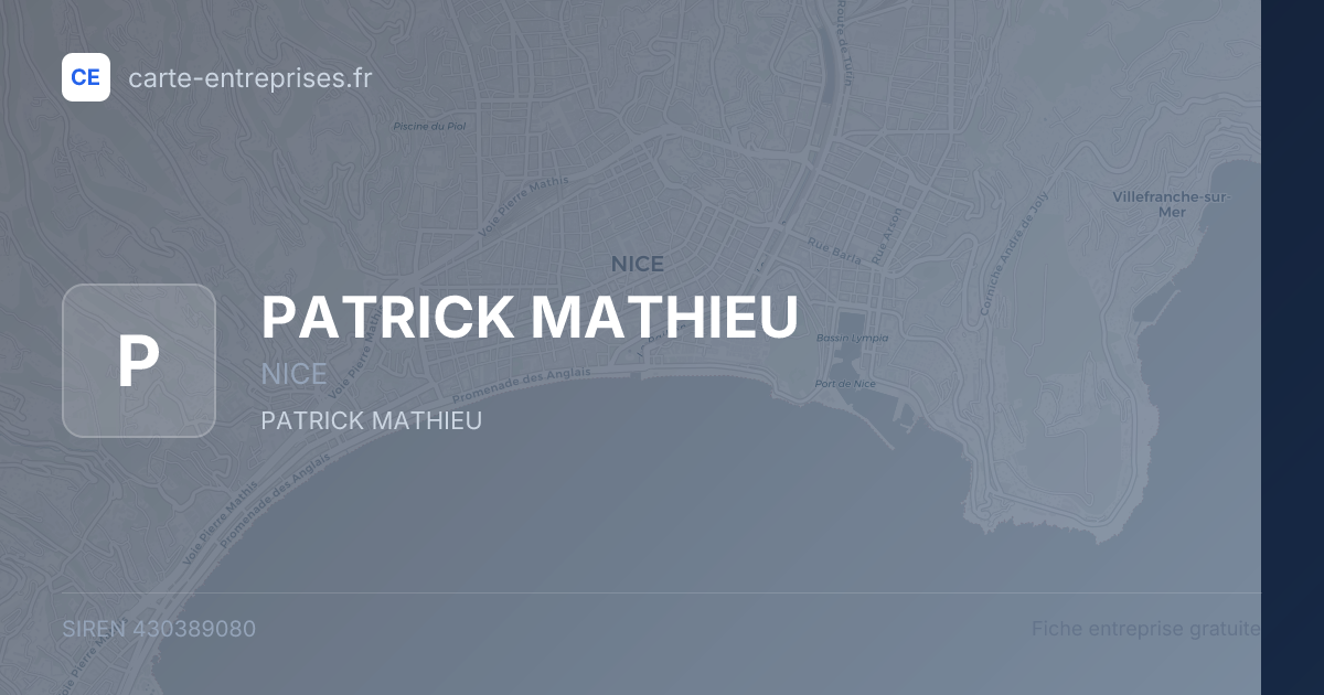 PATRICK MATHIEU — 430389080 — fiche entreprise