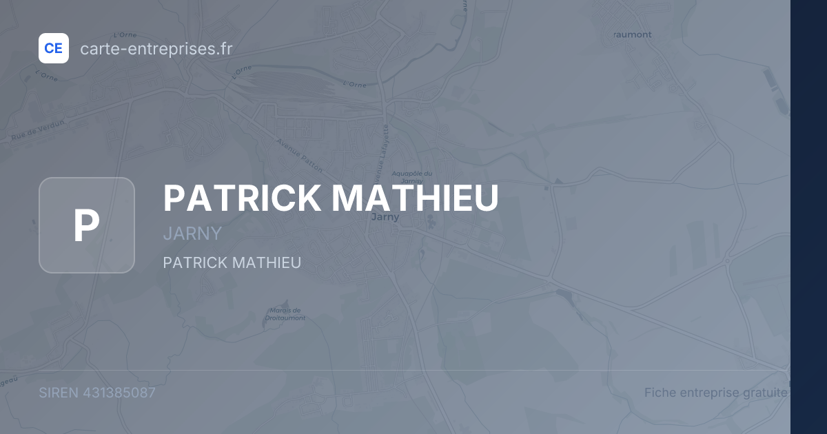 PATRICK MATHIEU — 431385087 — fiche entreprise