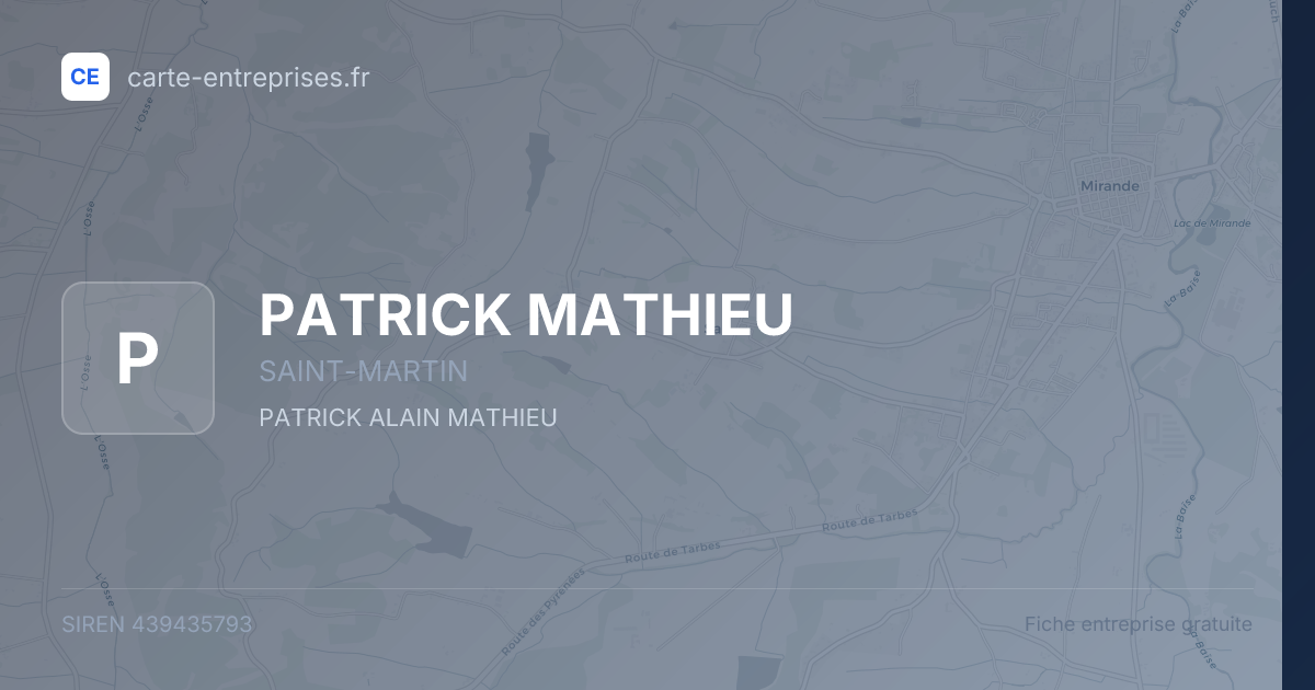 PATRICK MATHIEU — 439435793 — fiche entreprise