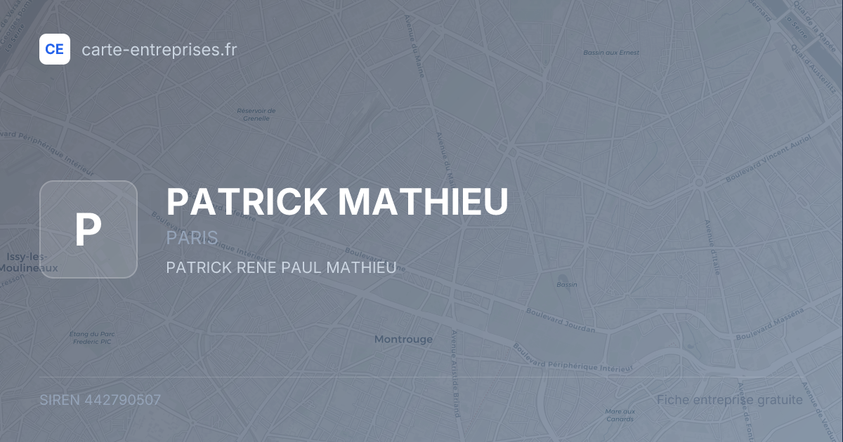 PATRICK MATHIEU — 442790507 — fiche entreprise