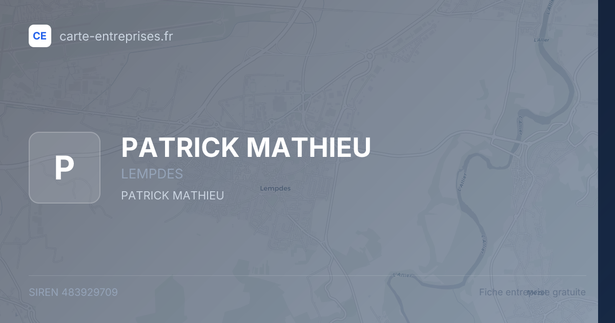 PATRICK MATHIEU — 483929709 — fiche entreprise