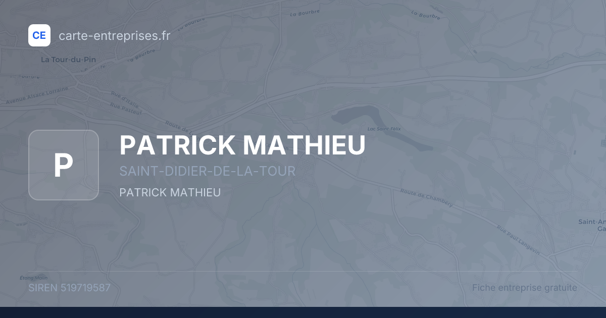 PATRICK MATHIEU — 519719587 — fiche entreprise