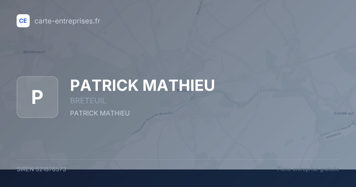 PATRICK MATHIEU — 521876573 — fiche entreprise