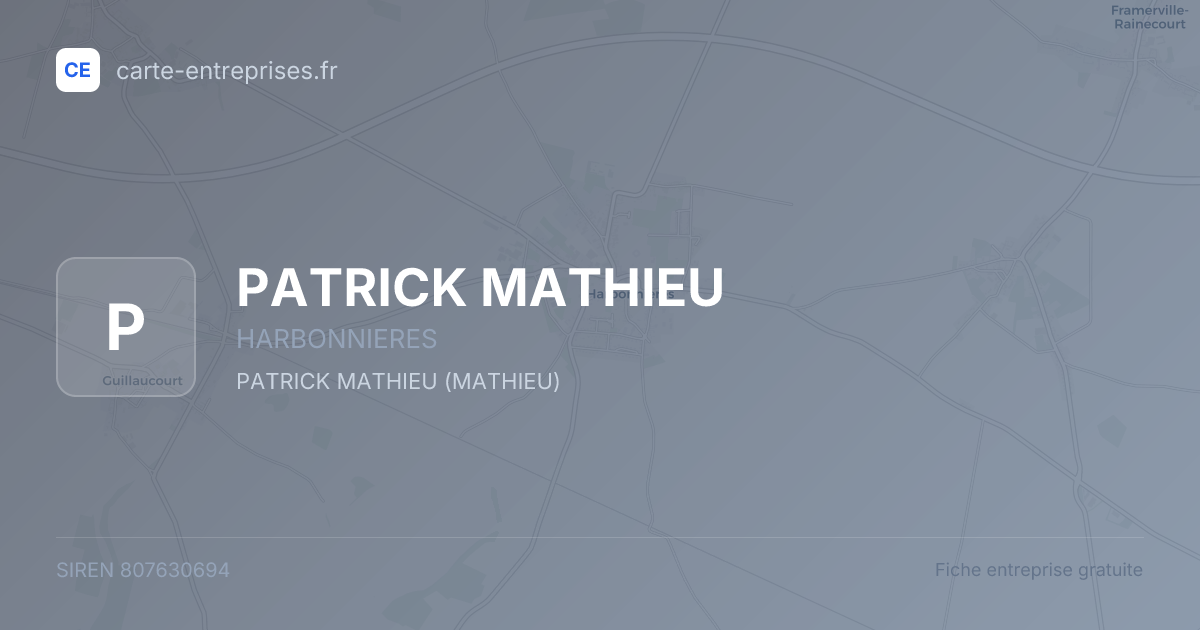 PATRICK MATHIEU — 807630694 — fiche entreprise
