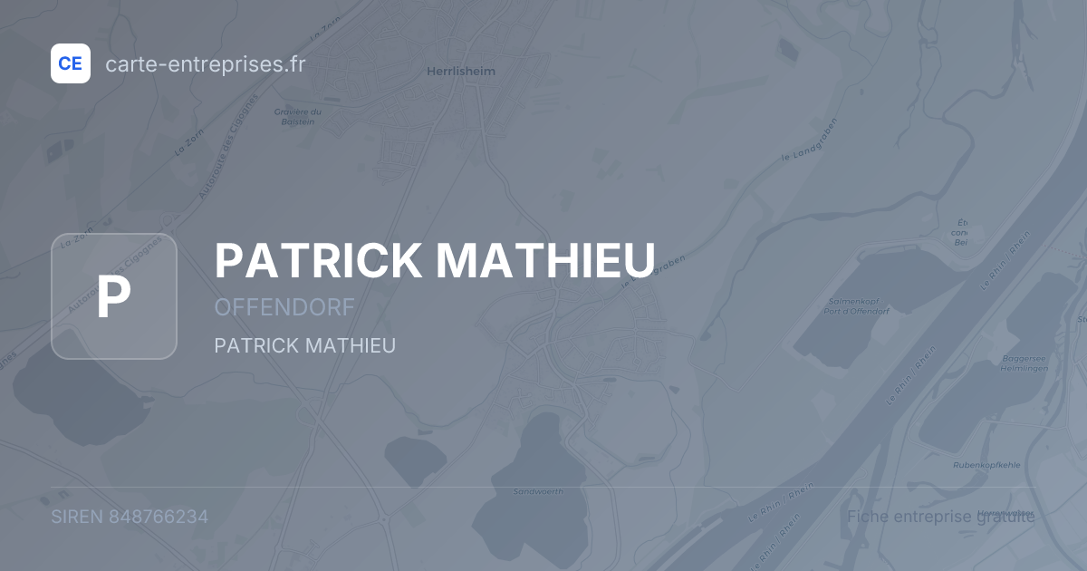 PATRICK MATHIEU — 848766234 — fiche entreprise