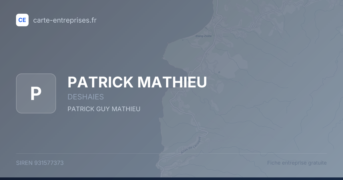 PATRICK MATHIEU — 931577373 — fiche entreprise