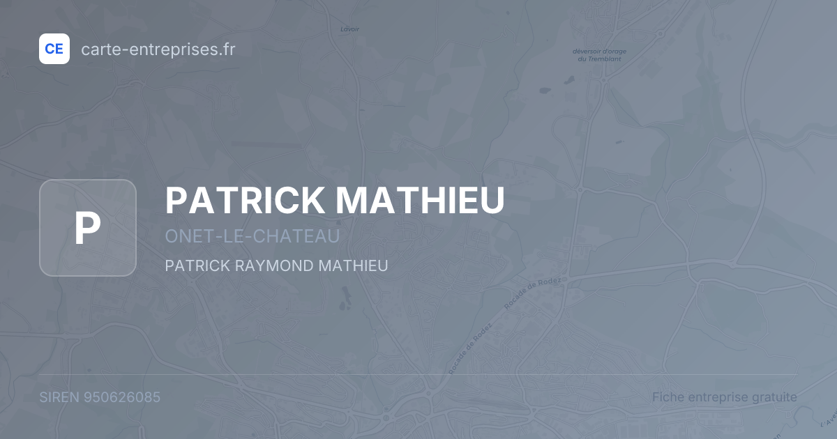 PATRICK MATHIEU — 950626085 — fiche entreprise