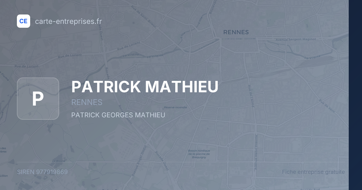 PATRICK MATHIEU — 977919869 — fiche entreprise