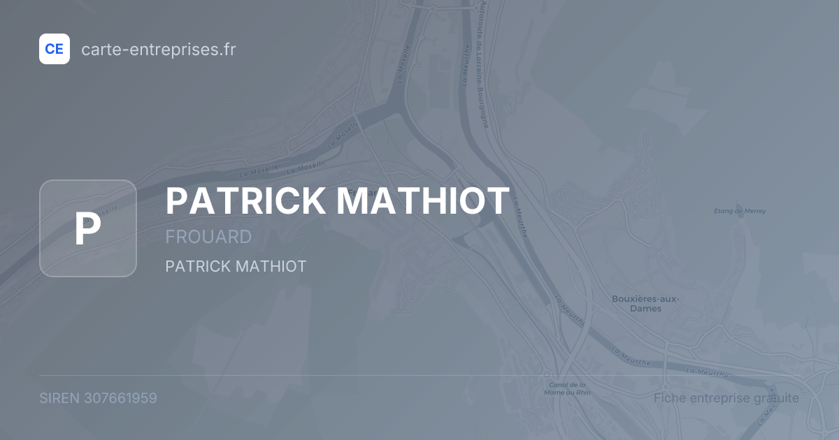 PATRICK MATHIOT — 307661959 — fiche entreprise