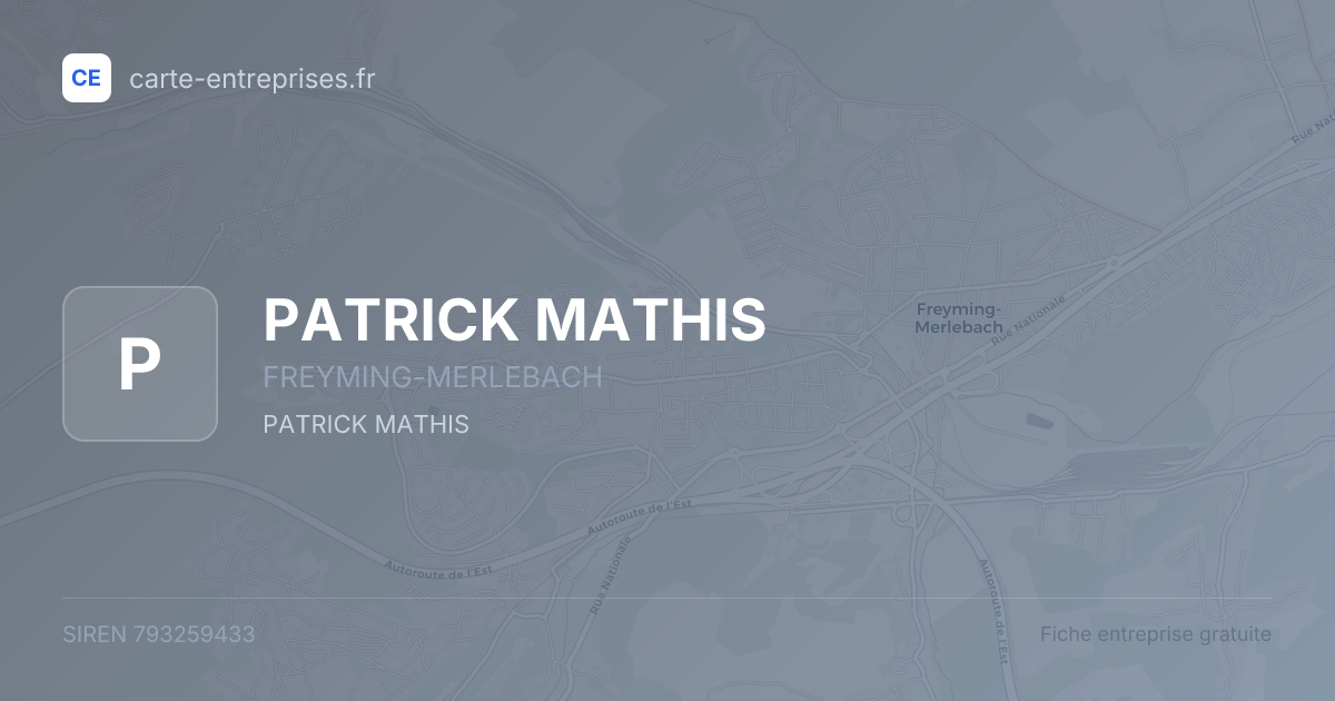 PATRICK MATHIS — 793259433 — fiche entreprise