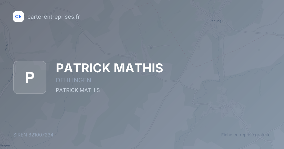 PATRICK MATHIS — 821007234 — fiche entreprise