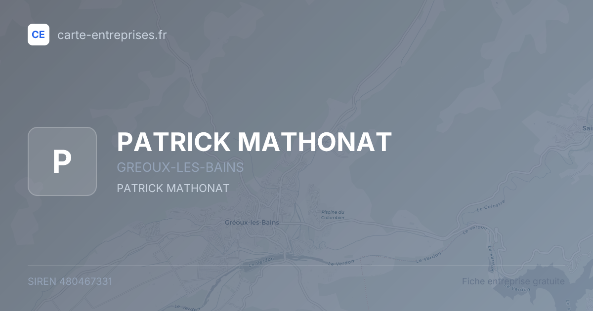 PATRICK MATHONAT — 480467331 — fiche entreprise